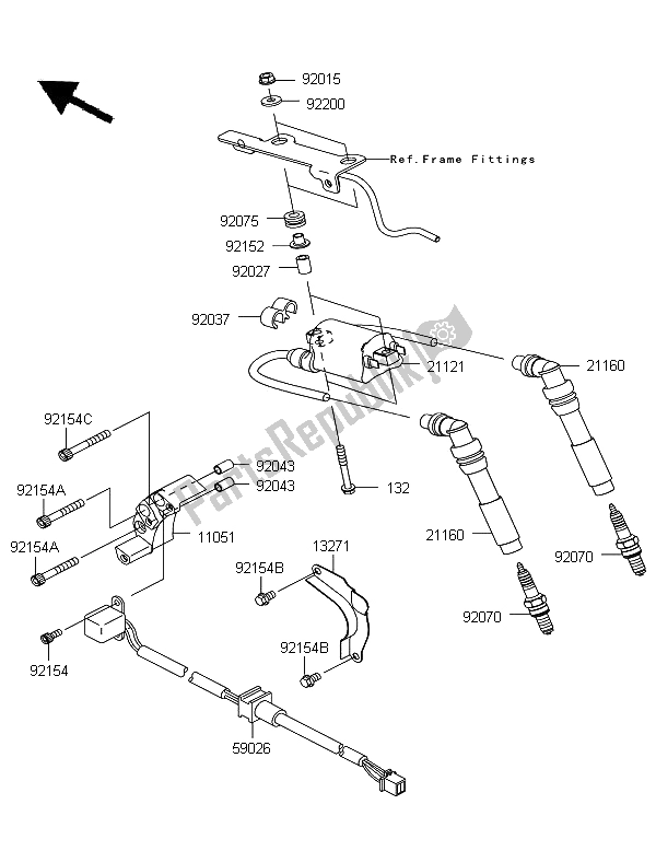 All parts for the Ignition System of the Kawasaki W 800 2012