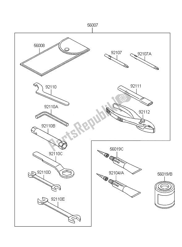 All parts for the Owners Tools of the Kawasaki ER 5 500 2005