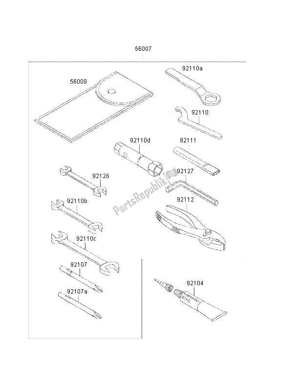 Tutte le parti per il Strumenti Proprietari del Kawasaki Eliminator 125 2000