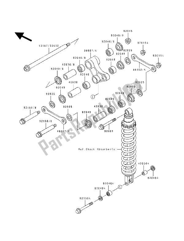 All parts for the Suspension of the Kawasaki KLX 250 1993