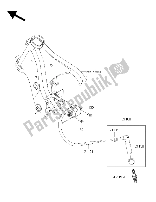 All parts for the Ignition System of the Kawasaki KLX 250 2015