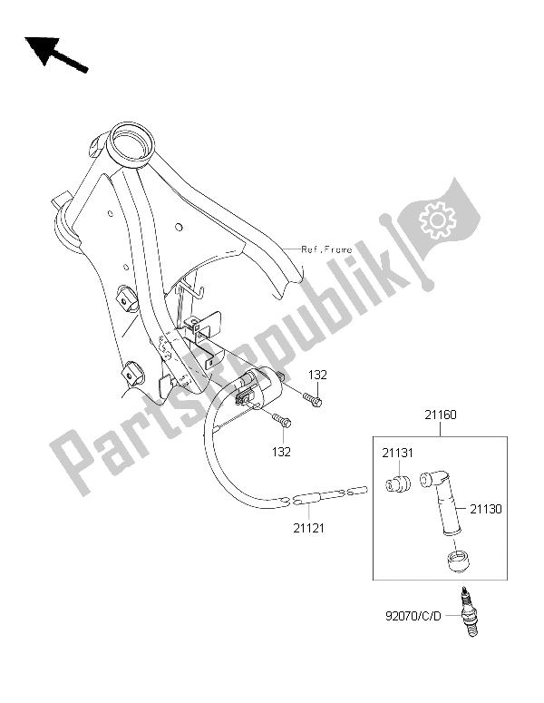 Alle onderdelen voor de Ontbrandingssysteem van de Kawasaki KLX 250 2015