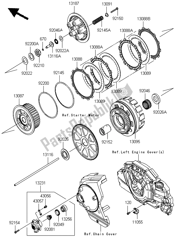 All parts for the Clutch of the Kawasaki VN 1700 Classic Tourer 2009