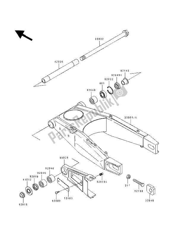 Todas las partes para Basculante de Kawasaki ZXR 400 1993