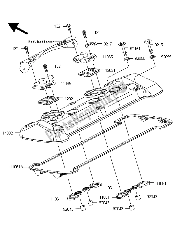 Tutte le parti per il Coperchio Della Testata del Kawasaki Z 750R 2012