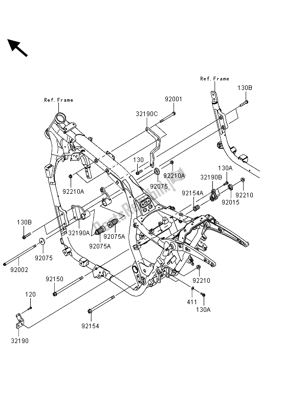 All parts for the Frame Fittings of the Kawasaki VN 1700 Classic Tourer ABS 2013