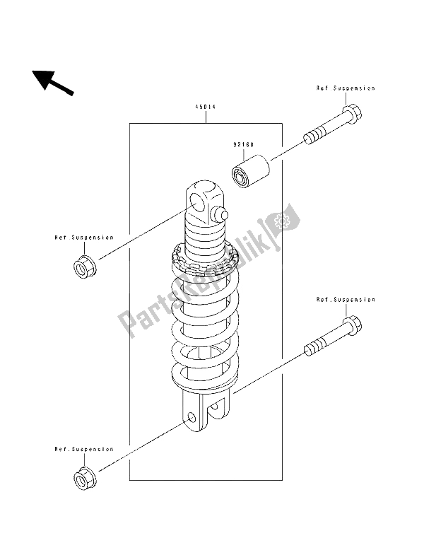 All parts for the Shock Absorber(s) of the Kawasaki ZXR 750 1993