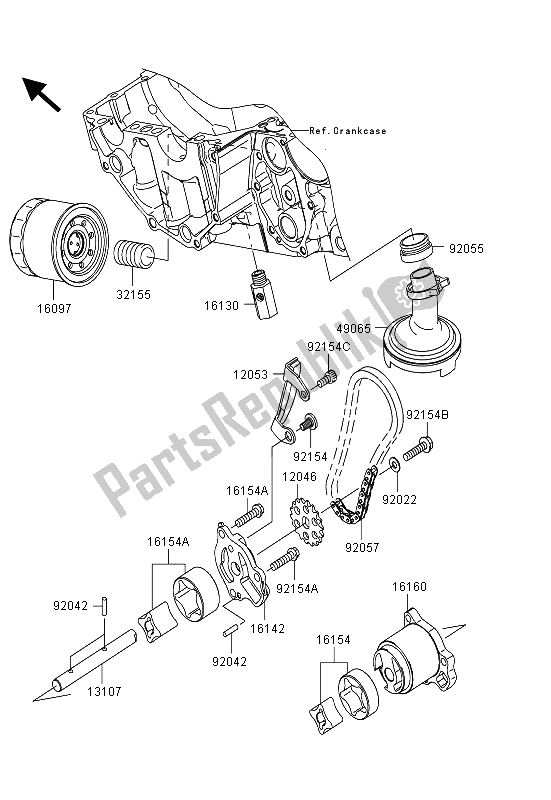 Alle onderdelen voor de Oliepomp van de Kawasaki ER 6F 650 2013