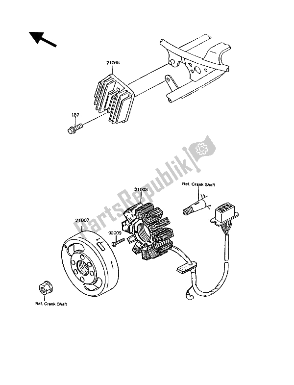 Toutes les pièces pour le Générateur du Kawasaki KMX 125 1992