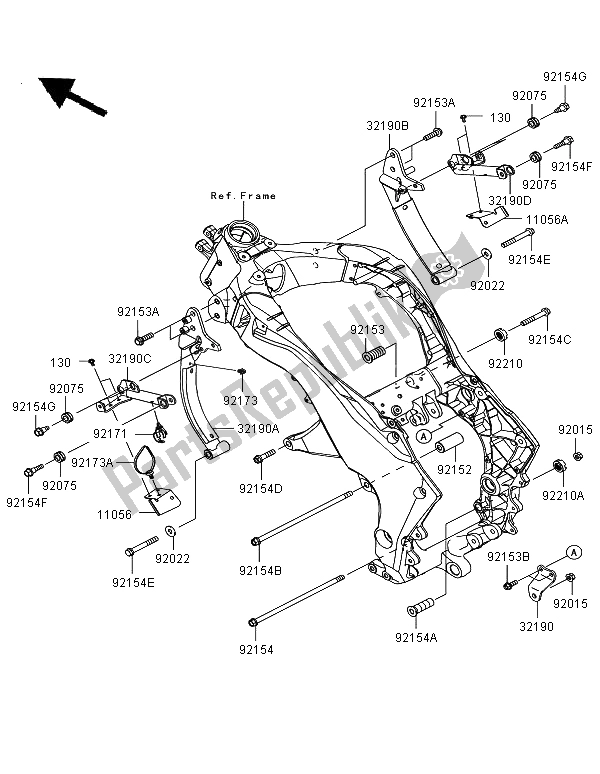 Toutes les pièces pour le Montage Moteur du Kawasaki Z 1000 SX 2012