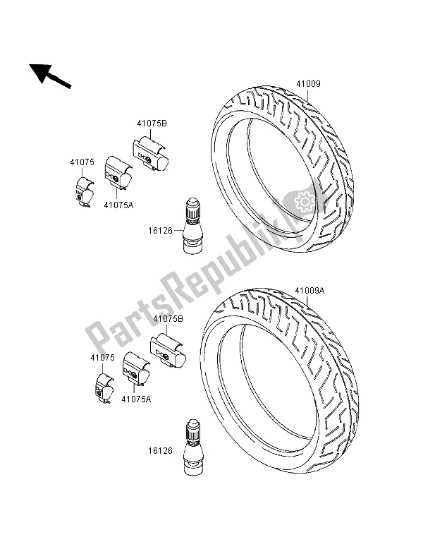 All parts for the Tires of the Kawasaki Ninja ZX 7R 750 1996