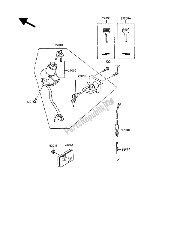 Tutte le parti per il Interruttore Di Accensione del Kawasaki KLR 600 1993