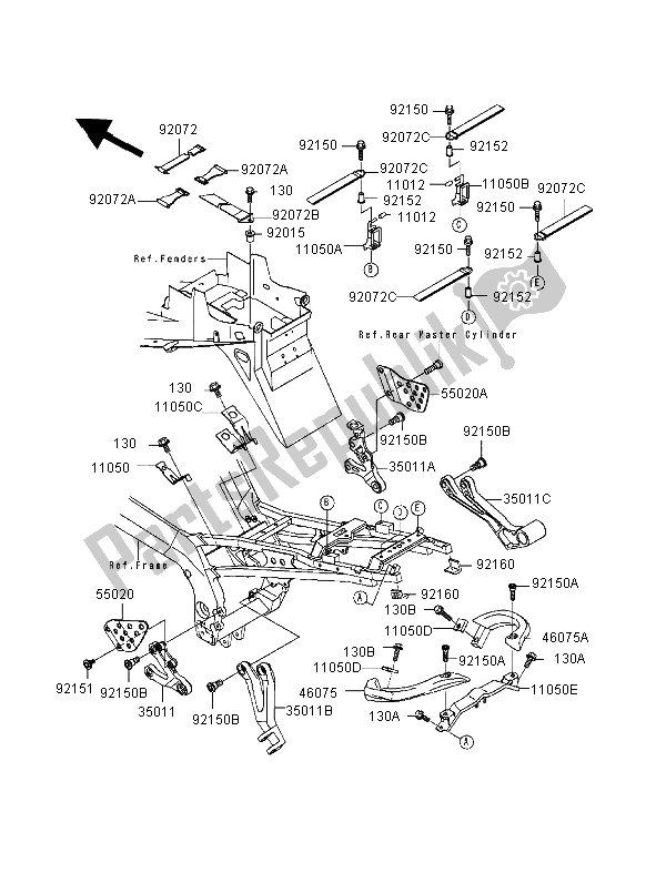 All parts for the Battery Case of the Kawasaki Ninja ZX 9R 900 1998