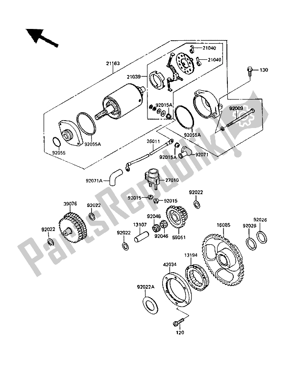 Todas las partes para Motor De Arranque de Kawasaki KLR 500 1988