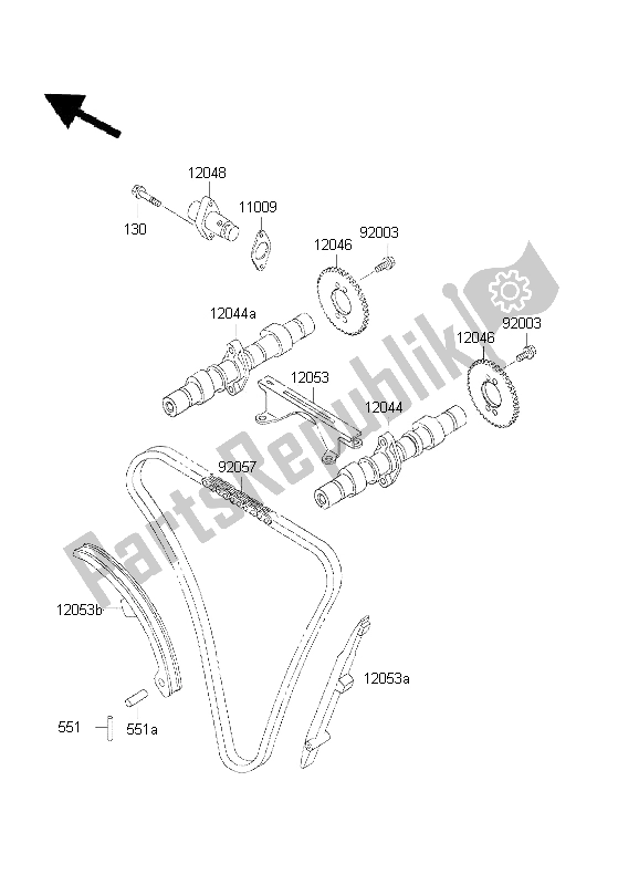 Tutte le parti per il Albero A Camme E Tenditore del Kawasaki EN 500 2001