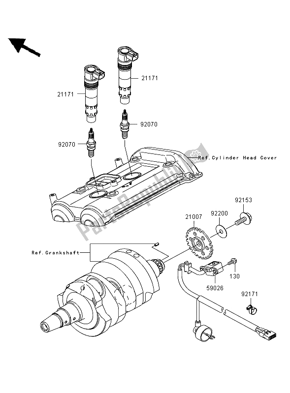 All parts for the Ignition System of the Kawasaki ER 6N ABS 650 2006