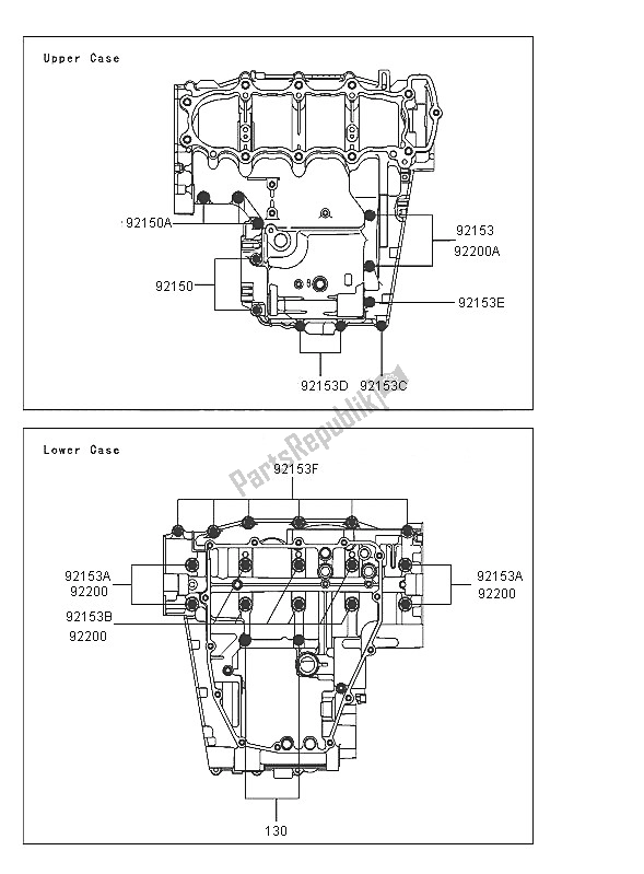 Toutes les pièces pour le Modèle De Boulon De Carter du Kawasaki Ninja ZX 6R 600 2005