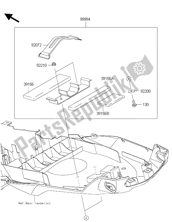 Toutes les pièces pour le Accessoire (support U-lock) du Kawasaki Versys 1000 2015