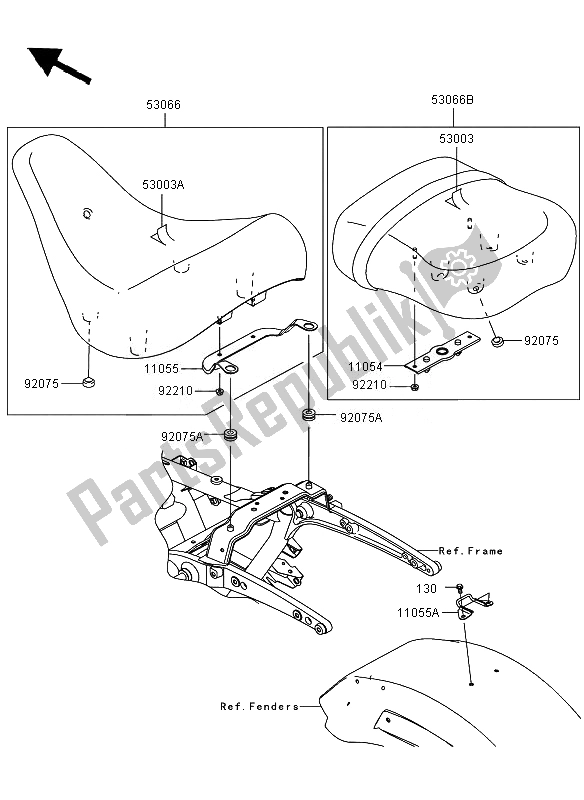 Toutes les pièces pour le Siège du Kawasaki VN 1700 Voyager ABS 2011