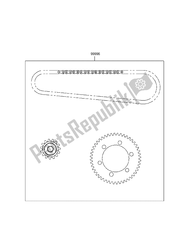 Tutte le parti per il Kit Catena del Kawasaki VN 800 Classic 1997