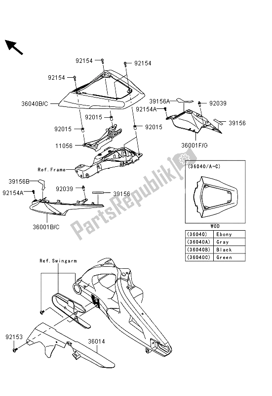 All parts for the Side Covers & Chain Cover of the Kawasaki Ninja ZX 10R 1000 2013