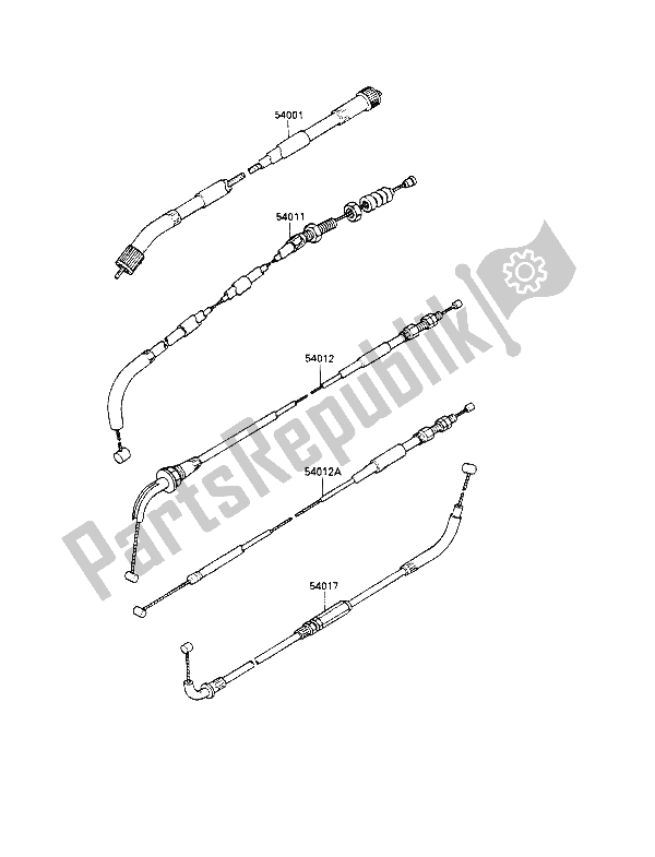 Todas las partes para Cables de Kawasaki GPZ 500S 1988