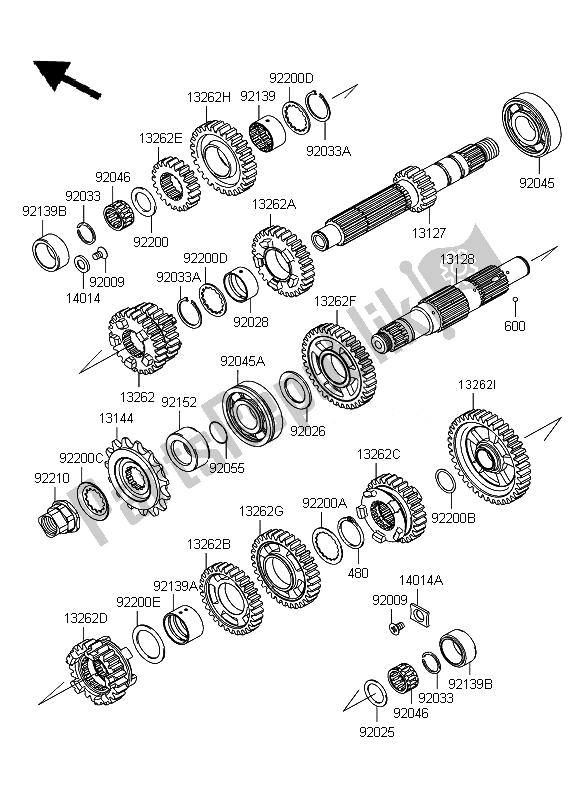 Todas las partes para Transmisión de Kawasaki ER 6F ABS 650 2010