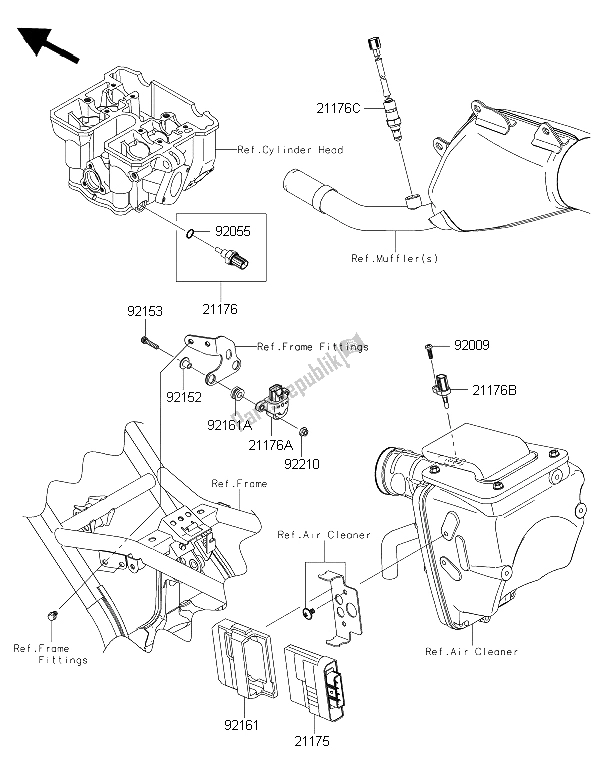 All parts for the Fuel Injection of the Kawasaki KLX 250 2015