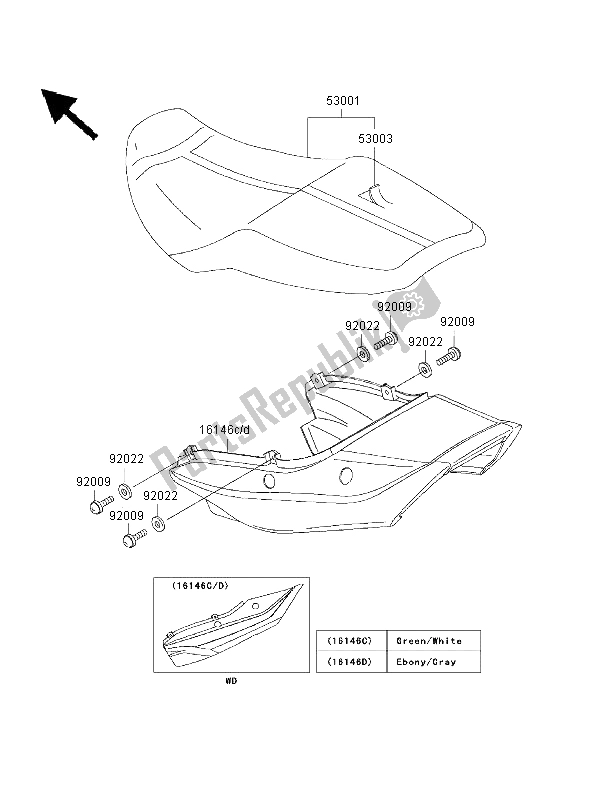 Todas las partes para Asiento de Kawasaki ZRX 1100 1999