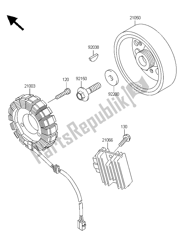Alle onderdelen voor de Generator van de Kawasaki ZZR 600 2006