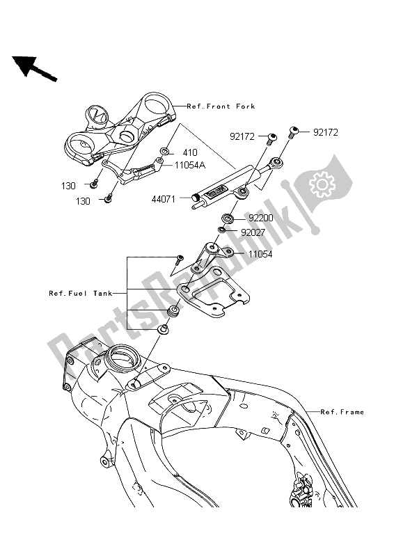 Todas as partes de Amortecedor De Direção do Kawasaki Ninja ZX 10R 1000 2009