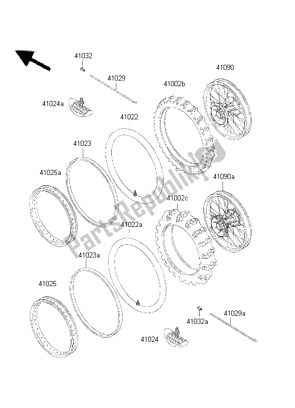 Tutte le parti per il Pneumatici del Kawasaki KX 500 1999 Tutte le parti per il Pneumatici del Kawasaki KX 500 1999