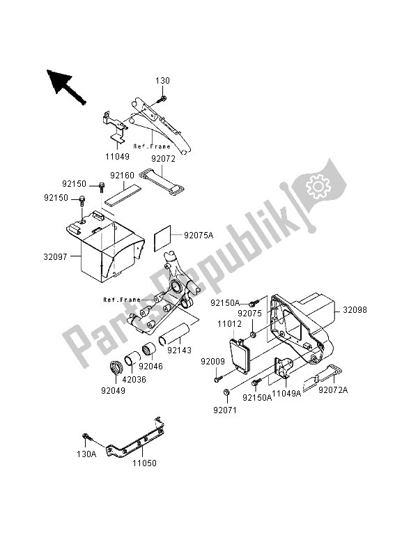 Todas las partes para Caja De Batería de Kawasaki VN 1500 Classic Tourer 1998