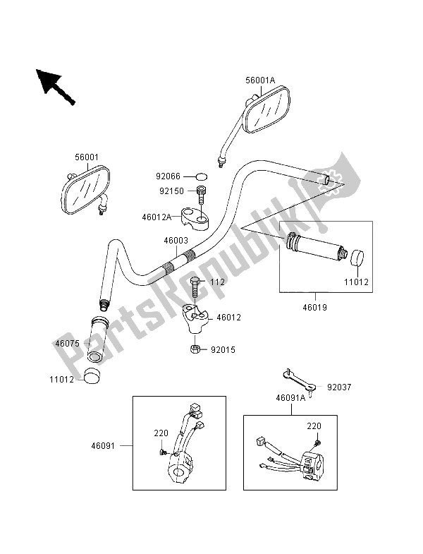 All parts for the Handlebar of the Kawasaki VN 1500 Classic Tourer 1998