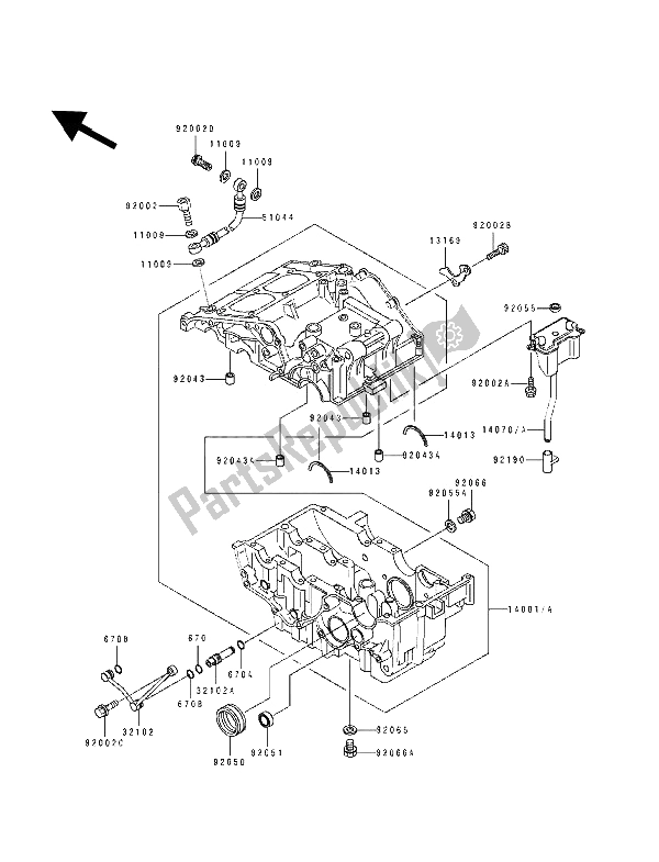 Toutes les pièces pour le Carter du Kawasaki EL 250E 1992