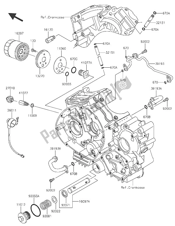 All parts for the Oil Filter of the Kawasaki Vulcan 900 Classic 2016