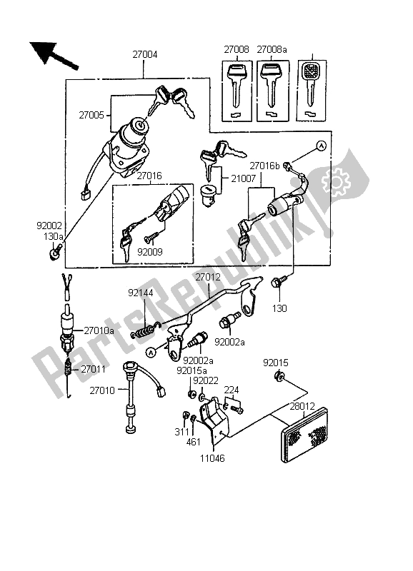 Toutes les pièces pour le Interrupteur D'allumage du Kawasaki KMX 125 LW 1995