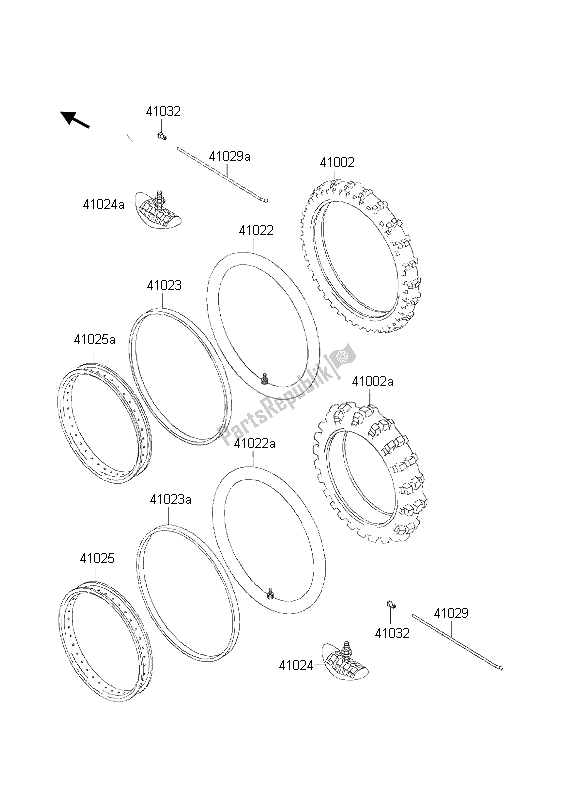 Toutes les pièces pour le Pneus du Kawasaki KDX 200 2002