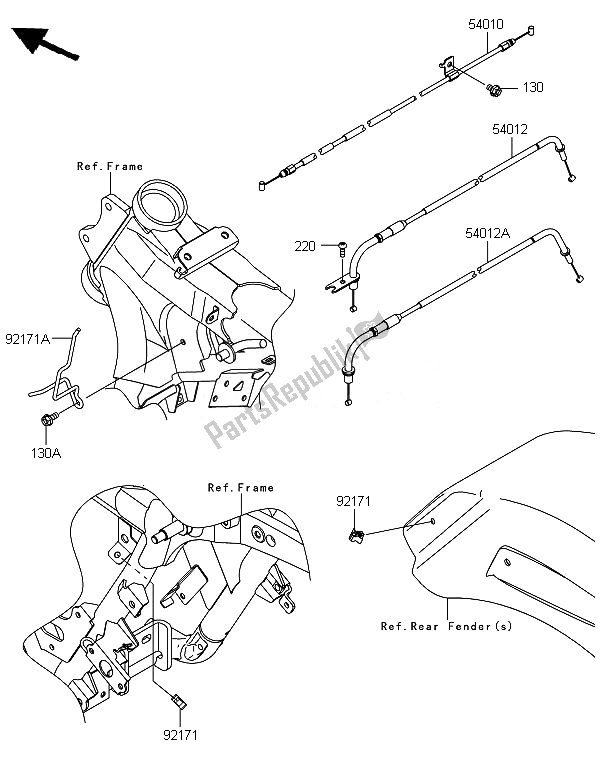 Tutte le parti per il Cavi del Kawasaki VN 1700 Voyager Custom ABS 2014