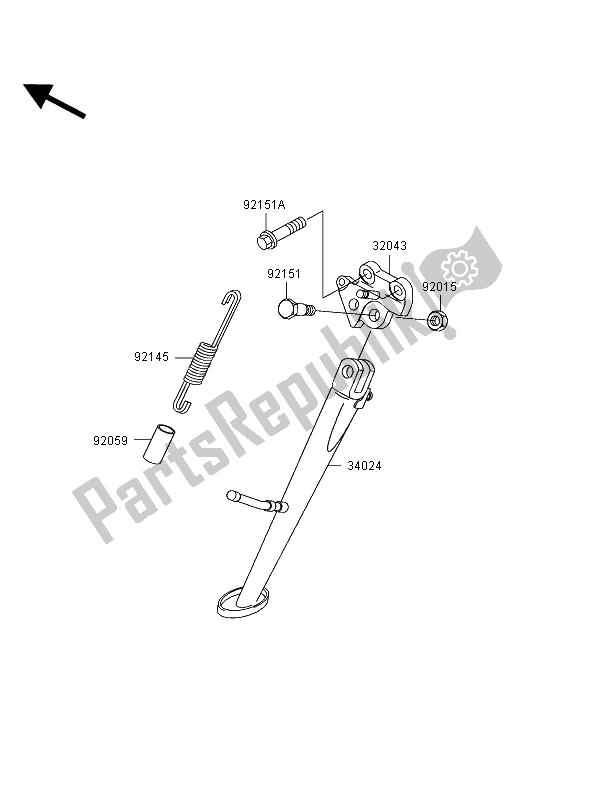 All parts for the Stand of the Kawasaki Ninja ZX 12R 1200 2002