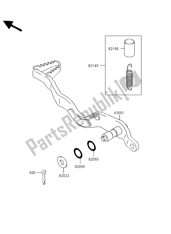 All parts for the Brake Pedal of the Kawasaki KLX 250 2013
