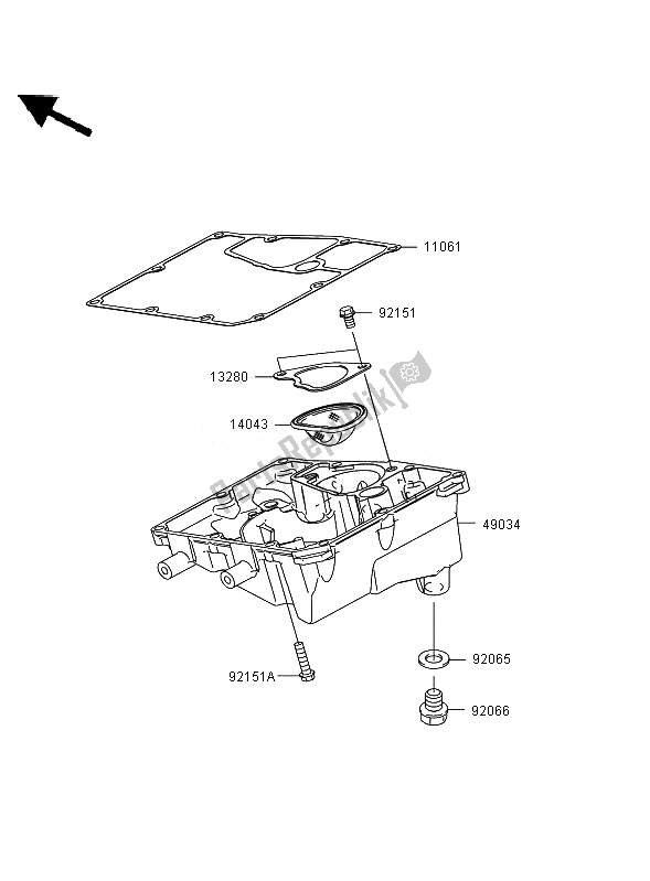 All parts for the Oil Pan of the Kawasaki ER 6N ABS 650 2007