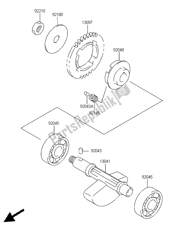 Tutte le parti per il Equilibratore del Kawasaki KFX 400 2006