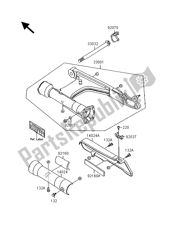 All parts for the Swingarm of the Kawasaki VN 15 1500 1995