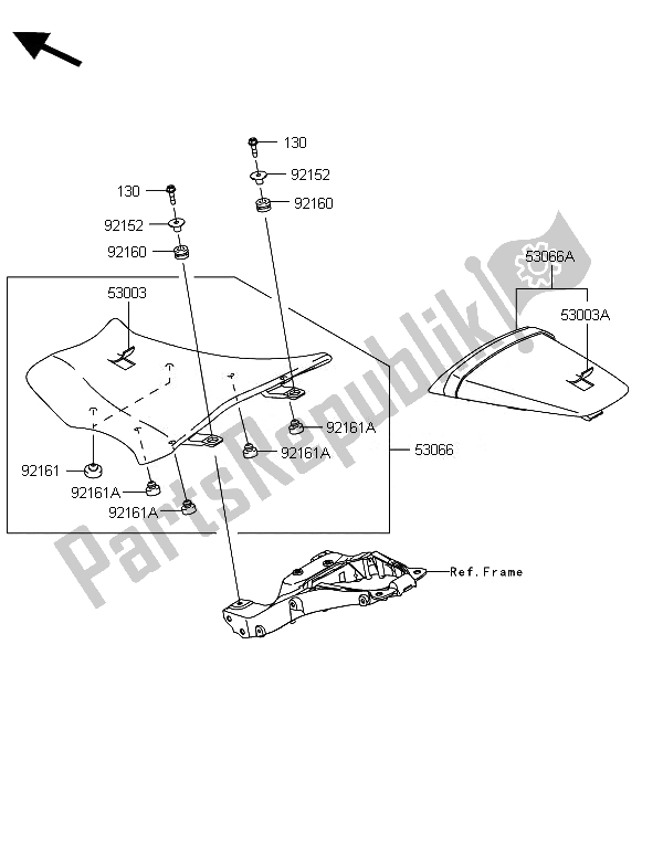 All parts for the Seat of the Kawasaki Ninja ZX 10R 1000 2014