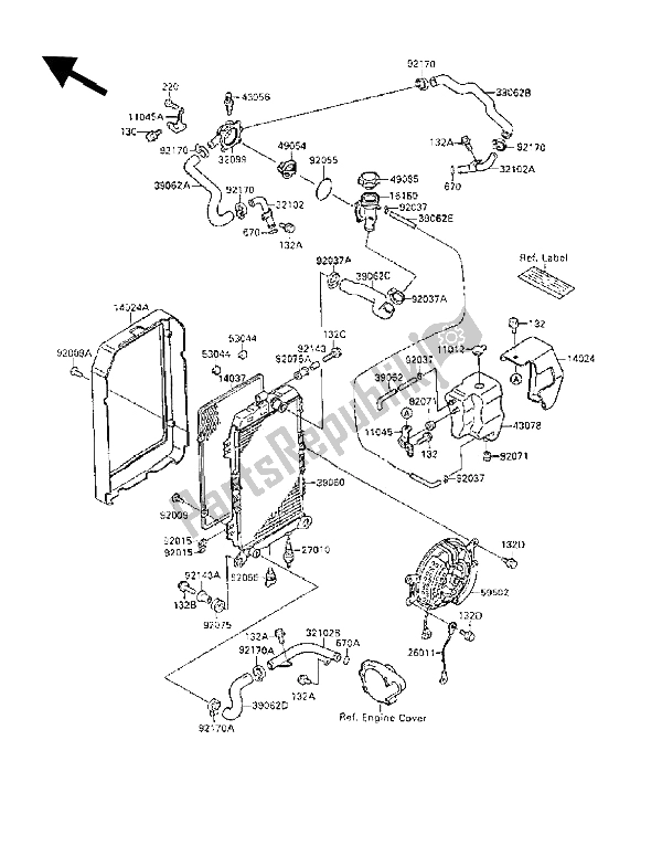 Tutte le parti per il Termosifone del Kawasaki VN 15 SE 1500 1991