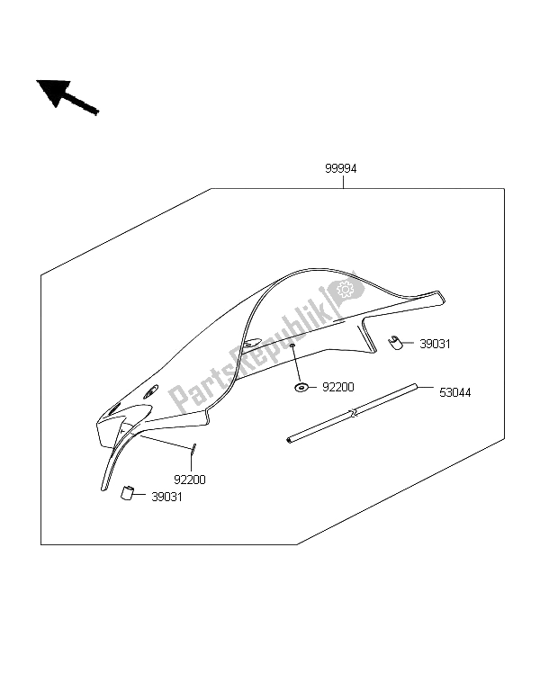 Toutes les pièces pour le Accessoire (pare-brise) du Kawasaki Ninja ZX 10R ABS 1000 2012