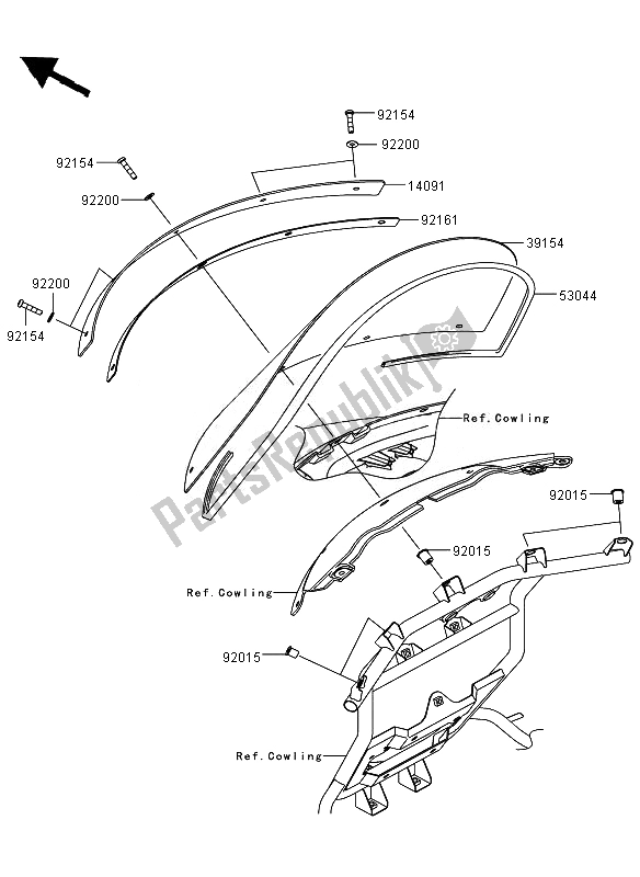 Toutes les pièces pour le Pare-brise du Kawasaki VN 1700 Voyager ABS 2011