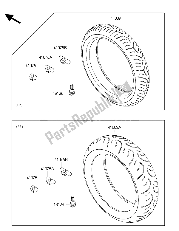 Toutes les pièces pour le Pneus du Kawasaki Versys 1000 2015