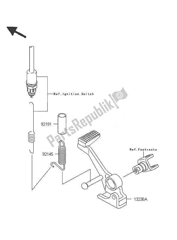 Toutes les pièces pour le Pédale De Frein du Kawasaki Z 750 2005